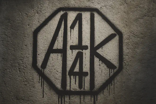 A graffiti tag remix of the A14K logo.